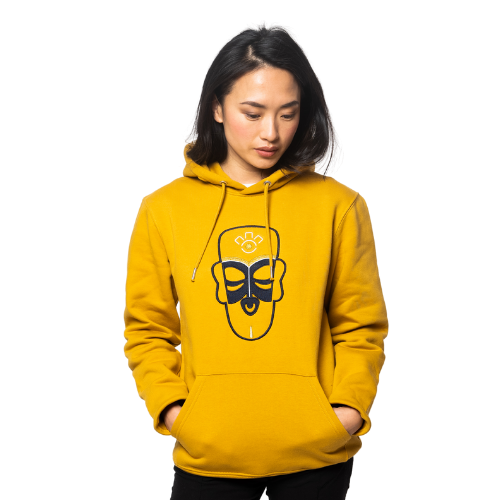 Ockerfarbenes Kapuzen-Sweatshirt